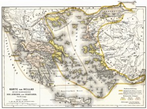 Territory of ancient Hellas, Sparta and Athens