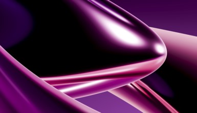 Elegant 3D render featuring a smooth, flowing blend of purple shades creating a sleek abstract