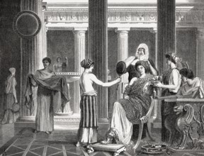 Morning scene in an ancient Roman women's boudoir