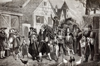 Eine Familie aus dem Elsass wandert nach Frankreich aus, 1872