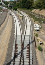 Track bed, new construction at the main station, Berlin-Moabit, Germany