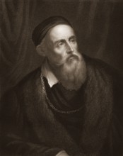 Portait of Tiziano Vecelli or Tiziano Vecellio, Titian, 1488/1490 - 1576, an Italian painter of the