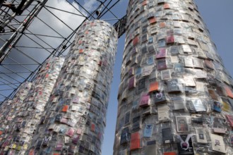 'The Parthenon of Books' by the Argentinian conceptual artist Marta Minujin, banned books,