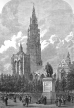 The Groenplaats, place vert, with the statue of Peter Paul Rubens, in the background the Cathedral