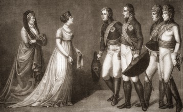 King Frederick William III of Prussia presenting Emperor Alexander I of Russia to his wife Queen