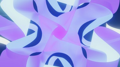 Bright neon lights form dynamic shapes that intertwine, showcasing an artistic blend of color and