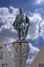 Monumental statue of Ludwig the Bavarian, Kaiser-Ludwig-Brunnen, Luitpoldstraße, Weißenburg, Middle