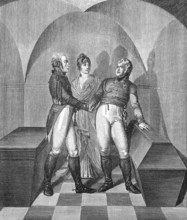 Emperor Alexander I of Russia at the tomb of Frederick II. at the Garrison Church in Potsdam, with