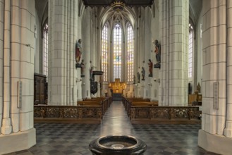 Interior of the Catholic parish church of St. Peter and Paul in Straelen, North Rhine-Westphalia,