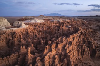 Aerial photograph capturing the breathtaking landscape of Goblin Valley State Park, Utah,