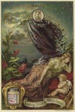 Picture series of the day Run, night, Liebig picture, digitally restored reproduction of a