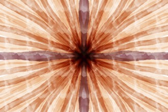 An abstract watercolor pattern featuring earthy tones with radiating lines converging at the center