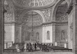 The Chapelle expiatoire, Paris, antique steel engraved print, 1831