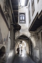 Damascus, Syria. December 10th 2025. The narrow streets and traditional Syrian houses of the walled
