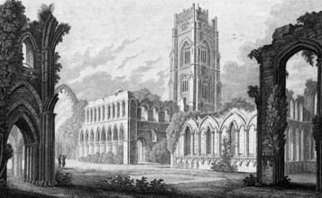Ruin of Fountain's Abbey, England, Cistercian Monastery, near Aldfield, North Yorkshire, 12th