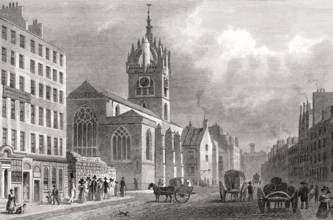 St Giles' Church, looking West, Edinburgh, Scotland, 19th century, from Modern Athens by Th. H.