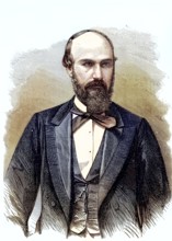 Santos Gutierrez, President of Colombia, 1869, Historical, digitally restored reproduction of a