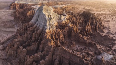 Stunning aerial photograph captures the intricate, erosion-sculpted rock formations of Goblin