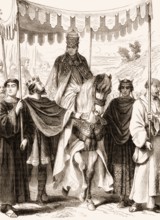 Pope Alexander III together with the king of France and King Henry II of England