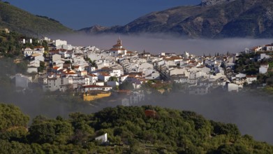 White villages, White village, Gaucin, Fog, Sunrise, Andalusia, Spain, Andalusia, Spain