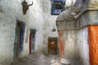 Nepal. Landlocked country in the Himalayas, mustang, mountains, Kali Gandaki gorge, Lo Montag, old