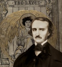 Portrait of Edgar Allan Poe, The Raven, Cover art by Gustave Doré, 1884, digitally edited