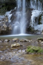 Linner Waterfall in Winter, Linn, Municipality of Bötzberg, Canton of Aargau, Switzerland