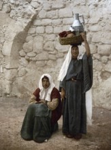 Peasant woman from the environs of Jerusalem, today Israel, Historical, digitally restored