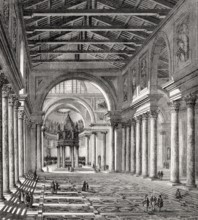 Interior view of Old St. Peter's Basilica, Vatican, Rome, Italy