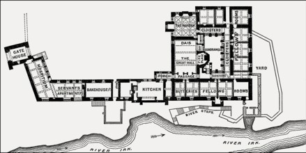 Plan of Chetham's College, Manchester, England, UK, 19th century