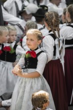 Traditional traditional costume parade, Garmisch-Partenkirchen, Werdenfelser Land, Upper Bavaria,