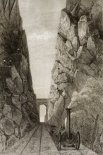 Einschnitt Olive Mount, Liverpool and Manchester Railway, England, 19. Jahrhundert