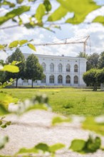 Historic building in a green park, surrounded by trees in the sunshine, Weimar, Germany