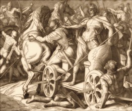 Death of Ahab, Old Testament, by Julius Schnorr von Carolsfeld