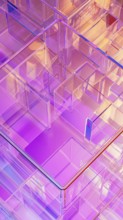 Translucent cubes in varying sizes form a sophisticated abstract background, combining colors and