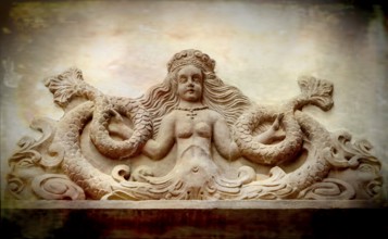 Mythological Mermaid Creature, wall decoration, Welf Castle of Herzberg, Herzberg am Harz, district