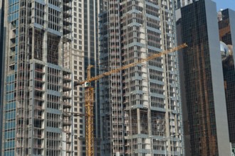 Doha, Qatar. September 22nd 2019 Modern high rise office and commercial property under construction