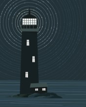 Vector Lighthouse tower background illustration