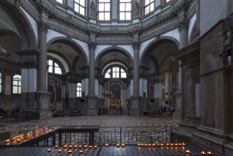 Interior of the Baroque church of Santa Maria della Salute, 17th century, Dorsoduro district,