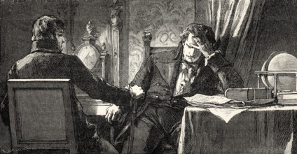 ACT III., SCENE II., Duke, Secretary, scene from THE NATURAL DAUGHTER, DIE NATÜRLICHE TOCHTER, by