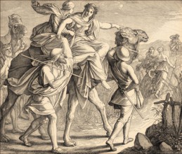 Isaac meets Rebekah, Old Testament, by Julius Schnorr von Carolsfeld, 1860
