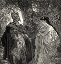 ACT I, SCENE III., Iphigenia, Thoas, scene from Iphigenia in Tauris, Johann Wolfgang von Goethe
