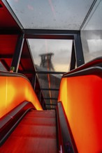 Zeche Zollverein, rainy day, ride on the escalator of the Ruhr Museum, in the coal washing plant,