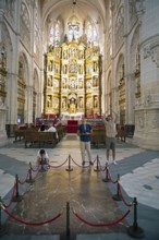 Visitors at the tomb of El Cid in the Cathedral of Santa Maria of Burgos, behind the main altar
