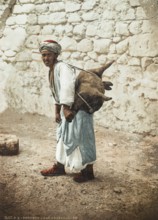 Water carrier, Jerusalem, Palestine, Israel, Holy Land, photochrome print around 1890