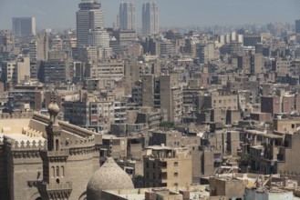 Cityscape view of Cairo, the crowded capital of Egypt a sprawling metropolis beside the River Nile