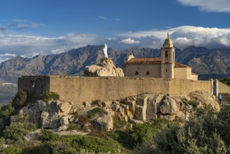 The Notre Dame de la Serra pilgrimage chapel in Calvi, Balagne, Corsica, France