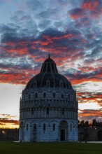 Baptistery at sunset, Pisa Tuscany, Italy