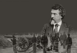 Mathew B. Brady, 1823 – 1896, early American photographer, scene of the Civil War, digitally