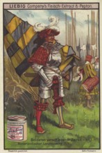 Picture series Soldiers of different times, Landsknecht around 1530 from Holland, Liebig picture,
